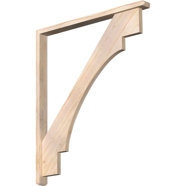 Ekena Millwork Merced Craftsman Smooth Bracket w/ Offset Brace, Douglas Fir, 3 1/2"W x 42"D x 48"H BKT0402X42X48MRC04SDF - main